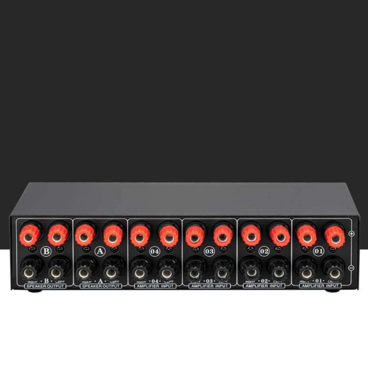 B042 4入力2出力パワーアンプ音声切替器スピーカースイッチ分配器 1チャンネル300Wロスレス音質 B042