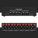 B042 4入力2出力パワーアンプ音声切替器スピーカースイッチ分配器 1チャンネル300Wロスレス音質 B042