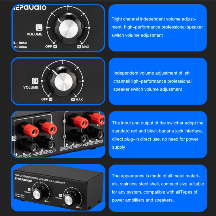 B050 パッシブスピーカー音量調整コントローラー 左右チャンネル独立音量調整 1チャンネル150W B050