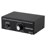 B051 2入力1出力パワーアンプ＆スピーカー選択切替器 音量調整付き 2パワーアンプオーディオ切替器分配器 B051
