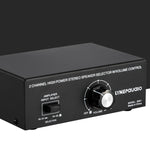 B051 2入力1出力パワーアンプ＆スピーカー選択切替器 音量調整付き 2パワーアンプオーディオ切替器分配器 B051