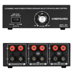 B051 2入力1出力パワーアンプ＆スピーカー選択切替器 音量調整付き 2パワーアンプオーディオ切替器分配器 B051