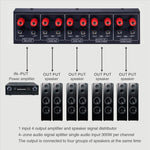 1入力4出力アンプサウンドスピーカー分配器 4エリア音源 信号分配パネル 単一オーディオ入力 1チャンネルあたり300W, B030