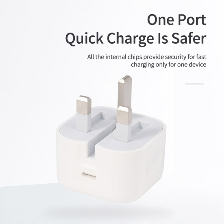 A2344 20W PD 3.0 Type-C / USB-C 折りたたみトラベルチャージャー＋ USB-C / Type-C to Type-C 急速充電データケーブルセット、UKプラグ、長さ：2m、20W Type-C 長さ：2m