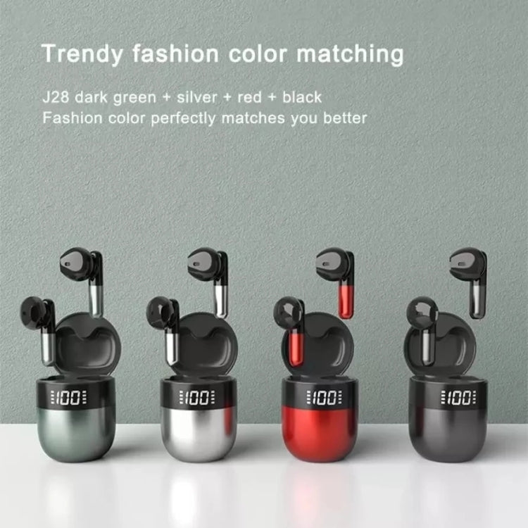 J28 TWSワイヤレスBluetoothイヤホン LEDデジタルディスプレイ HIFI音楽スポーツイヤホン