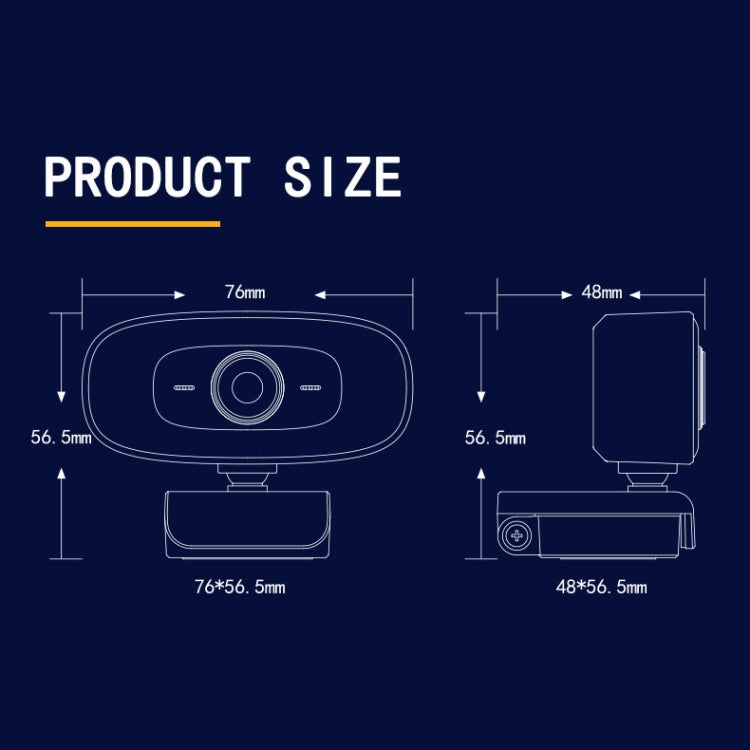 C10 2K HD 歪みなし 360度回転 三段階調光USBドライバーフリーウェブカメラ 内蔵クリアマイク