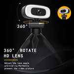 C10 2K HD 歪みなし 360度回転 三段階調光USBドライバーフリーウェブカメラ 内蔵クリアマイク