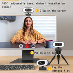 C10 2K HD 歪みなし 360度回転 三段階調光USBドライバーフリーウェブカメラ 内蔵クリアマイク