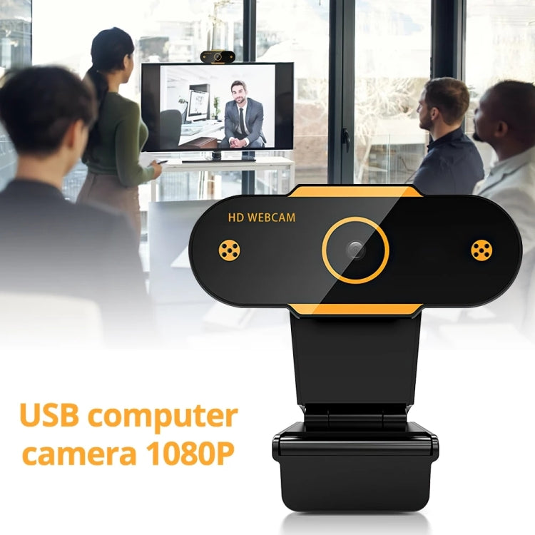 312 1080P HD USB 2.0 PCデスクトップカメラ ウェブカメラ マイク付き ケーブル長さ：約1.3m 通常タイプ 三脚付き のぞき見防止
