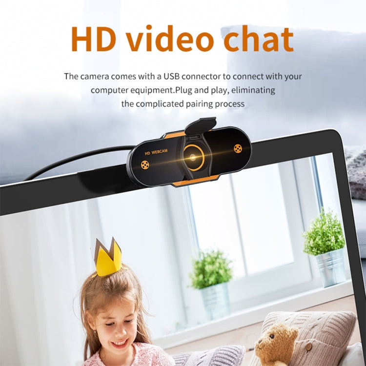 312 1080P HD USB 2.0 PCデスクトップカメラ ウェブカメラ マイク付き ケーブル長さ：約1.3m 通常タイプ 三脚付き のぞき見防止