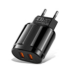デュアルUSBポータブルトラベルチャージャー + 1メートルUSB to 8ピンデータケーブル、EUプラグ