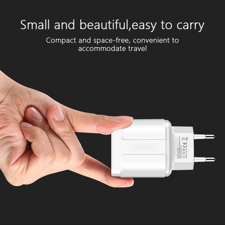 デュアルUSBポータブルトラベルチャージャー + 1メートルUSB to 8ピンデータケーブル、EUプラグ