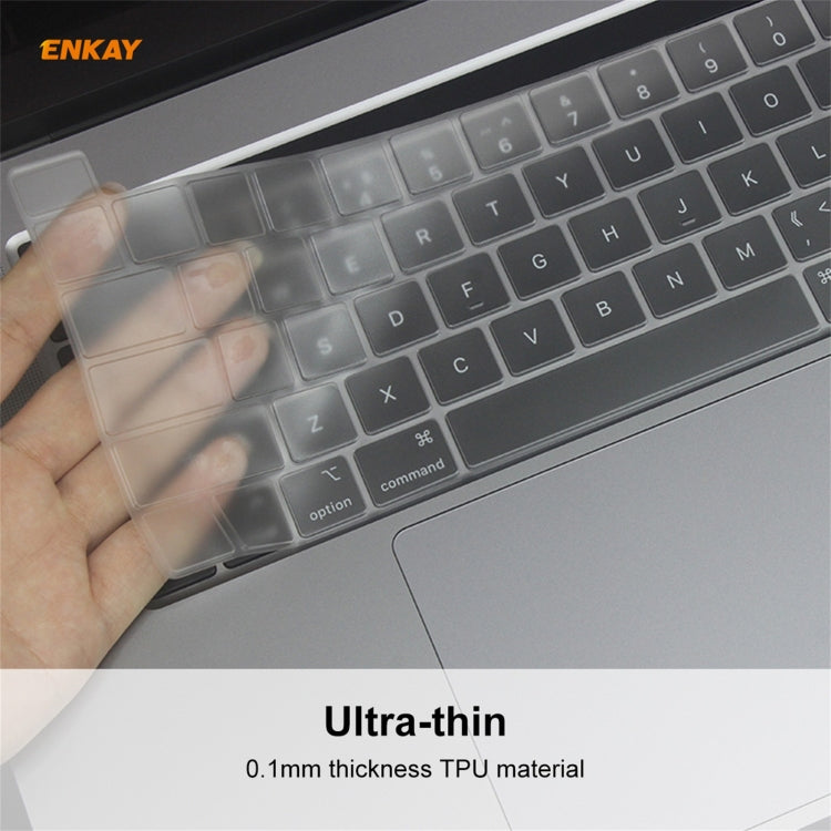 ENKAY MacBook Pro 16インチ A2141 / Pro 13.3インチ A2289 & A2251 & A2338 (2020)用ソフトTPUキーボードプロテクターフィルム、EUバージョン