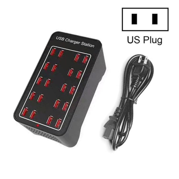 100W 20ポートUSB急速充電ステーション スマートチャージャー、AC 100-240V、100W 20ポートUSB EUプラグ、100W 20ポートUSB 米国プラグ、100W 20ポートUSB AUプラグ、100W 20ポートUSB UKプラグ
