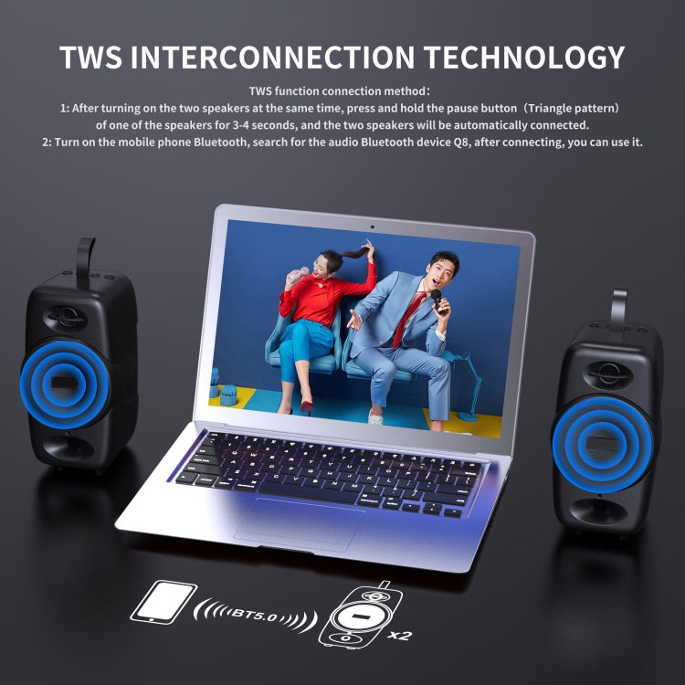 BT08 ポータブル円筒形Bluetoothスピーカー、TFカード/FM/3.5mm AUX/Uディスク対応