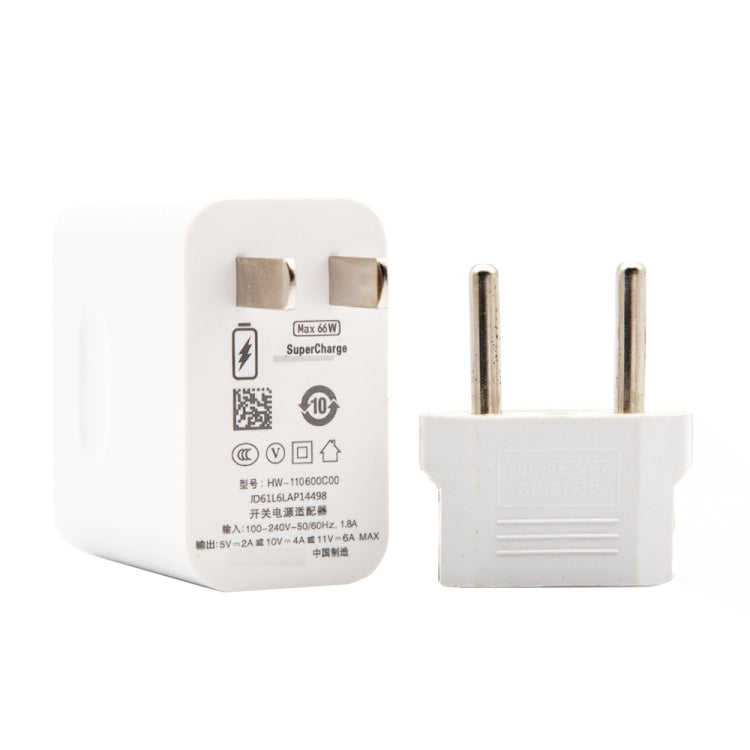 HW-66W 6A USB 急速充電トラベルチャージャー EUプラグ変換アダプター付き、EUプラグ付き