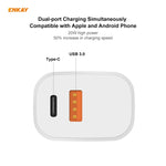 ENKAY Hat-Prince U090 20W PD + QC 3.0 ポータブルデュアルポート急速充電トラベルチャージャー電源アダプター、USプラグ