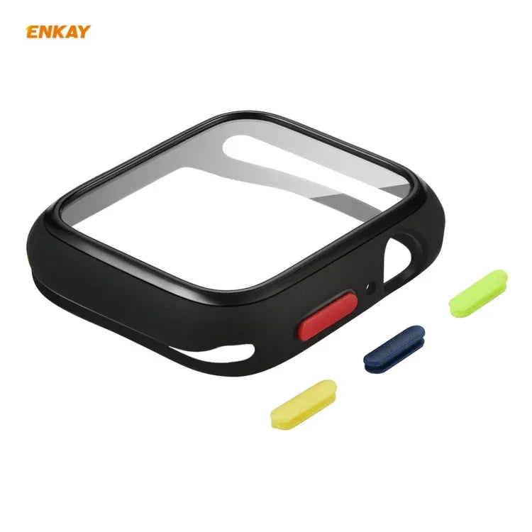 ENKAY Hat-prince 全面カバー TPUケース + 強化ガラスプロテクター、Apple Watch シリーズ 6 / 5 / 4 / SE 44mm用