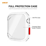 ENKAY Hat-prince 全面カバー TPUケース + 強化ガラスプロテクター、Apple Watch シリーズ 6 / 5 / 4 / SE 40mm用