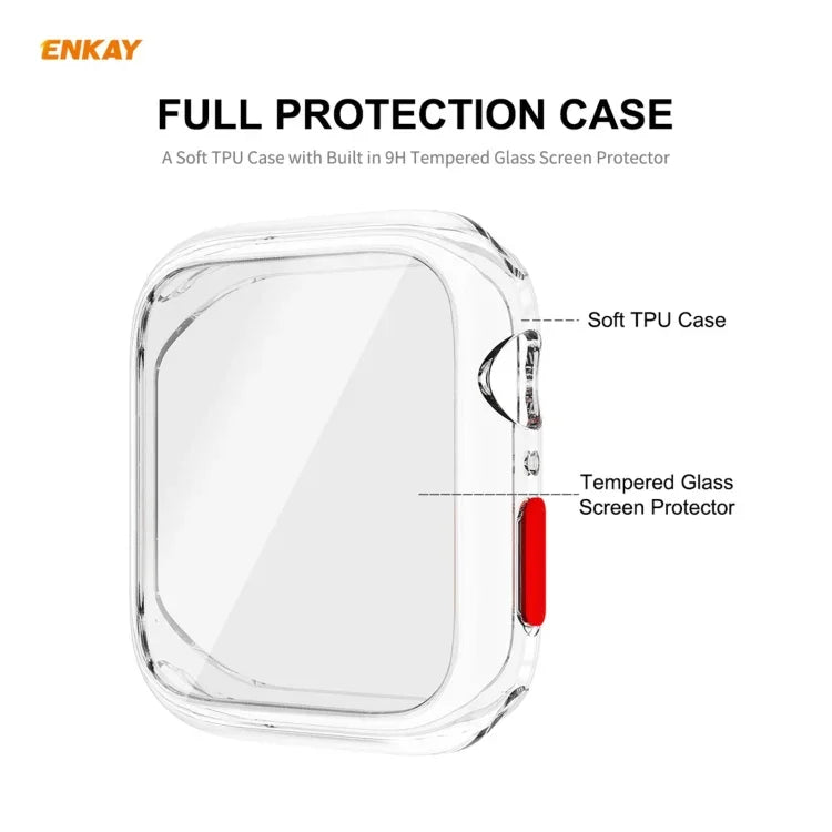 ENKAY Hat-prince 全面カバー TPUケース + 強化ガラスプロテクター、Apple Watch シリーズ 6 / 5 / 4 / SE 40mm用