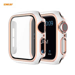 ENKAY Hat-Prince 全面カバー 電気めっきPCケース + 強化ガラスプロテクター、Apple Watch シリーズ 6 / 5 / 4 / SE 40mm用