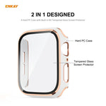 ENKAY Hat-Prince 全面カバー 電気めっきPCケース + 強化ガラスプロテクター、Apple Watch シリーズ 6 / 5 / 4 / SE 40mm用