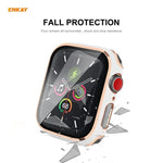 ENKAY Hat-Prince 全面カバー 電気めっきPCケース + 強化ガラスプロテクター、Apple Watch シリーズ 6 / 5 / 4 / SE 40mm用