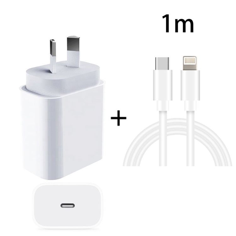 PD 20W PD 3.0 トラベル急速充電器パワーアダプター USB-C / Type-C to 8ピン急速充電データケーブル付き、AUプラグ