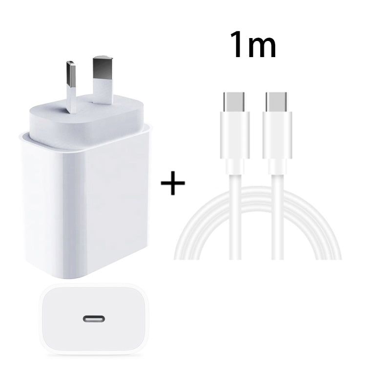 20W PD 3.0 トラベル急速充電器パワーアダプター USB-C / Type-C to Type-C急速充電データケーブル付き、AUプラグ、1m、2m