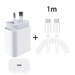20W PD 3.0 トラベル急速充電器パワーアダプター USB-C / Type-C to Type-C急速充電データケーブル付き、AUプラグ、1m、2m