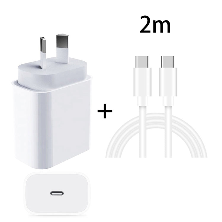 20W PD 3.0 トラベル急速充電器パワーアダプター USB-C / Type-C to Type-C急速充電データケーブル付き、AUプラグ、1m、2m