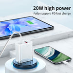デュアル急速充電 20W PD3.0+QC 3.0インターフェーストラベルチャージャー iPhone、Huawei、Samsung、Xiaomi対応、EUプラグ、USプラグ、AUプラグ