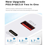 20W PD Type-C + QC 3.0 USBインターフェース急速充電トラベルチャージャー USB-C / Type-C to 8ピン急速充電データケーブル付き、EUプラグ、USプラグ、AUプラグ