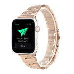 ステンレススチール三連ビーズ手首取り外し可能小型ウエストストラップリストバンド、Series 7 45mm / 6 & SE & 5 & 4 44mm / 3 & 2 & 1 42mm用、Series 7 41mm / 6 & SE & 5 & 4 40mm / 3 & 2 & 1 38mm用