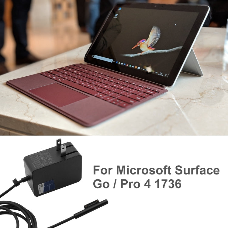 24W 15V 1.6A ACアダプター充電器 Microsoft Surface Go / Pro 4 1736用、USプラグ