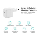 12W USBポート トラベル充電器 iPadシリーズ / iPodシリーズ / iPhoneシリーズ用、EUプラグ