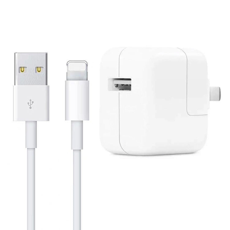 12W USB充電器＋USBから8ピンデータケーブル iPad / iPhone / iPodシリーズ用、USプラグ