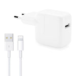 12W USB充電器＋USBから8ピンデータケーブル iPad / iPhone / iPodシリーズ用、EUプラグ