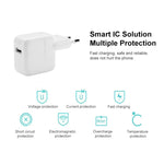 12W USB充電器＋USBから8ピンデータケーブル iPad / iPhone / iPodシリーズ用、EUプラグ