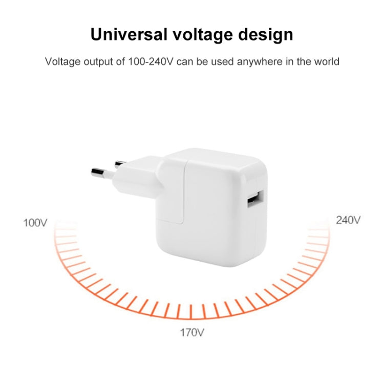 12W USB充電器＋USBから8ピンデータケーブル iPad / iPhone / iPodシリーズ用、EUプラグ