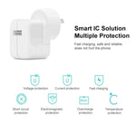 12W USB充電器＋USBから8ピンデータケーブル iPad / iPhone / iPodシリーズ用、AUプラグ