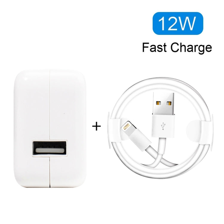 12W USB充電器＋USBから8ピンデータケーブル iPad / iPhone / iPodシリーズ用、UKプラグ