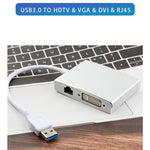 WS-03 4イン1 USB 3.0 から VGA + HDMI + DVI + RJ45 ネットワークカード イーサネットコンバーター
