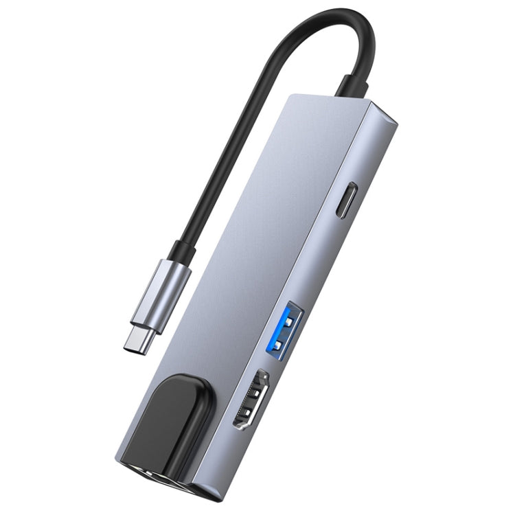 6-in-1 Type-C to HDMI + RJ45 + SD / TF + PD + USB ハブアダプター