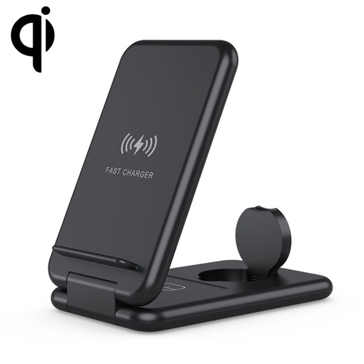 15W 3イン1 折りたたみ式 Qi 急速ワイヤレス充電ステーション 電話ホルダー iPhone & iWatch & AirPods対応