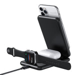 15W 3イン1 折りたたみ式 Qi 急速ワイヤレス充電ステーション 電話ホルダー iPhone & iWatch & AirPods対応