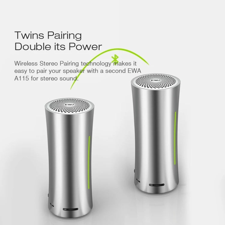 EWA A115 ポータブルメタル Bluetoothスピーカー 105時間パワー ハイファイステレオ アウトドアサブウーファー