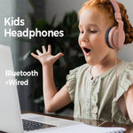 BOBo キッズギフト Bluetooth 5.0 ベースノイズキャンセリングステレオワイヤレスヘッドセット マイク付き TFカード/FM/AUX対応