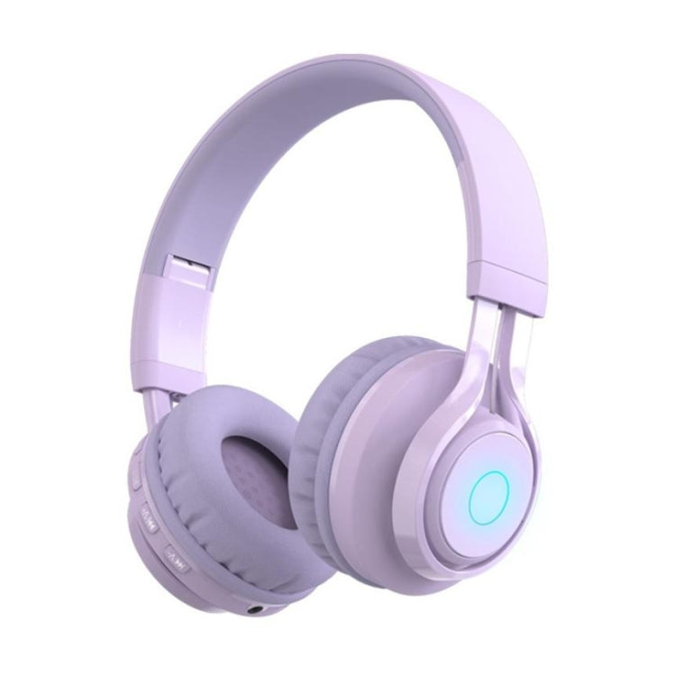 BT06C かわいいワイヤレスBluetooth 5.0 子供用ヘッドセット マイク付き LEDライト AUX入力対応