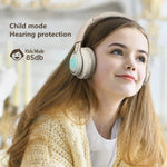 BT06C かわいいワイヤレスBluetooth 5.0 子供用ヘッドセット マイク付き LEDライト AUX入力対応